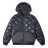 Aşağıya Dönük Çift Taraflı Utility Puffer Ceket Asya Bedenleri “Siyah”