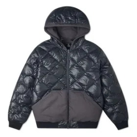 Aşağıya Dönük Çift Taraflı Utility Puffer Ceket Asya Bedenleri “Siyah”