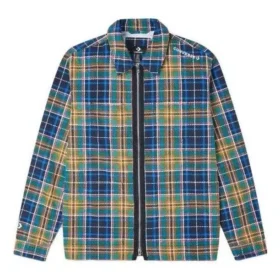 All Over Print Utility Zip Front Shirt Asya Bedenleri “Mavi”
