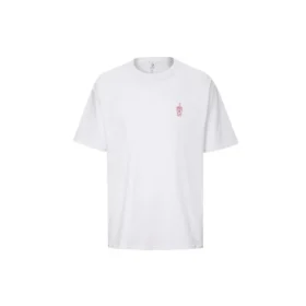 Aplike Kısa Kollu Tişört Unisex Beyaz