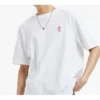 Aplike Kısa Kollu Tişört Unisex Beyaz