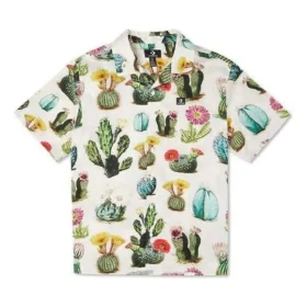 Bitki Desenli Resort Gömlek Asya Bedenleri “Desert Sand Cactus Multi”