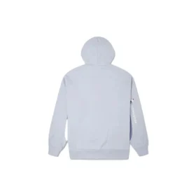 Bol Kesim Renk Bloklu Polar Astarlı Kapüşonlu Sweatshirt Açık Mavi