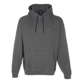Bol Kesim Sneaker Yama Kapüşonlu Sweatshirt Asya Bedenleri “Siyah Gri”