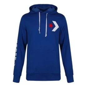Büyük Logo Yıldız Şeritli Kapüşonlu Sweatshirt Asya Bedenleri “Mavi”