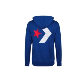 Büyük Logo Yıldız Şeritli Kapüşonlu Sweatshirt Asya Bedenleri “Mavi”
