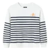 Casual Stripe Crew Sweater Asya Bedenleri “Beyaz Siyah”