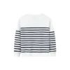 Casual Stripe Crew Sweater Asya Bedenleri “Beyaz Siyah”