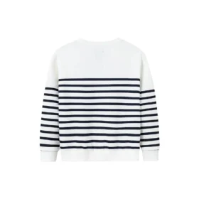 Casual Stripe Crew Sweater Asya Bedenleri “Beyaz Siyah”