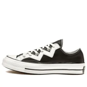Chuck 1970’ler Mission-V Düşük Bilekli Beyaz Tırtıklı Çizgili “Siyah Beyaz”