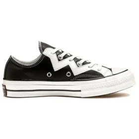 Chuck 1970’ler Mission-V Düşük Bilekli Beyaz Tırtıklı Çizgili “Siyah Beyaz”