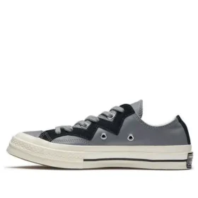 Chuck 1970s Deri Düşük Bilekli Gri Siyah