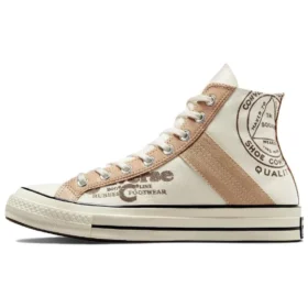 Chuck 70 Deri Kaplamalı Yüksek “Egret Champagne Tan”