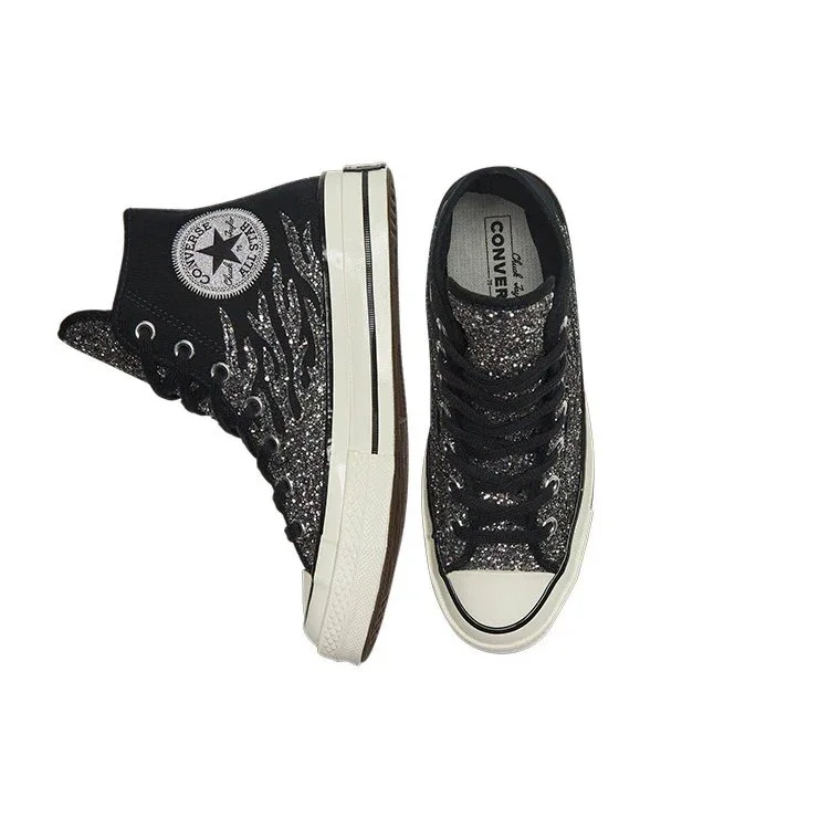 Chuck 70 High “Archival Glitter Flame – Black Egret” Chuck 70 High “Archival Glitter Flame – Black Egret”