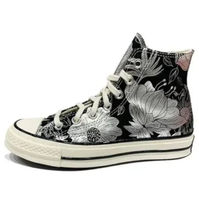 Chuck 70 High “Vintage Floral – Siyah Gümüş”