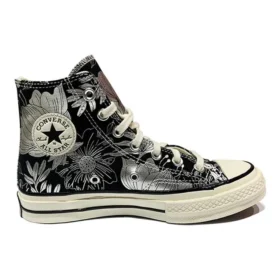 Chuck 70 High “Vintage Floral – Siyah Gümüş”