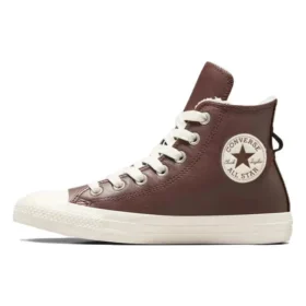 Chuck Taylor All Star Deri Suni Kürk Astarlı “Koyu Kahverengi”