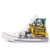 Chuck Taylor All Star High El Boyaması Kanvas “Beyaz Sarı Mavi”