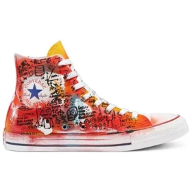 Chuck Taylor All Star High El Boyaması “Turuncu Kırmızı”