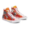 Chuck Taylor All Star High El Boyaması “Turuncu Kırmızı”