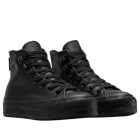 Chuck Taylor All Star Lift Deri Yüksek Bilekli “Siyah”