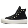 Chuck Taylor All Star Lift Platform Süet Çivili Yüksek Bilekli “Siyah”