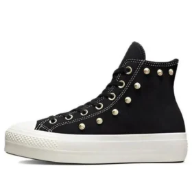 Chuck Taylor All Star Lift Platform Süet Çivili Yüksek Bilekli “Siyah”
