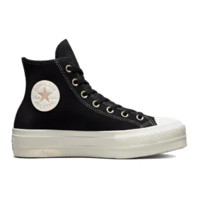 Chuck Taylor All Star Lift Platform Süet Çivili Yüksek Bilekli “Siyah”