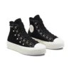 Chuck Taylor All Star Lift Platform Süet Çivili Yüksek Bilekli “Siyah”