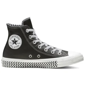 Chuck Taylor All Star Mission-V Deri Yüksek Bilekli Siyah Beyaz Dalga Desenli Taban “Siyah Beyaz”