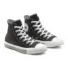 Chuck Taylor All Star Mission-V Deri Yüksek Bilekli Siyah Beyaz Dalga Desenli Taban “Siyah Beyaz”