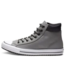 Chuck Taylor All Star PC Deri Yüksek Bilekli Bot Gri “Gri Beyaz”