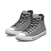 Chuck Taylor All Star PC Deri Yüksek Bilekli Bot Gri “Gri Beyaz”