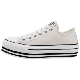 Chuck Taylor All Star Platform Düşük Bilekli Krem Rengi Sünger Kek Taban