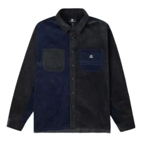 Colorblock Kadife Gömlek Asya Bedenleri “Navy Black”
