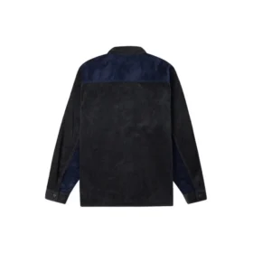 Colorblock Kadife Gömlek Asya Bedenleri “Navy Black”