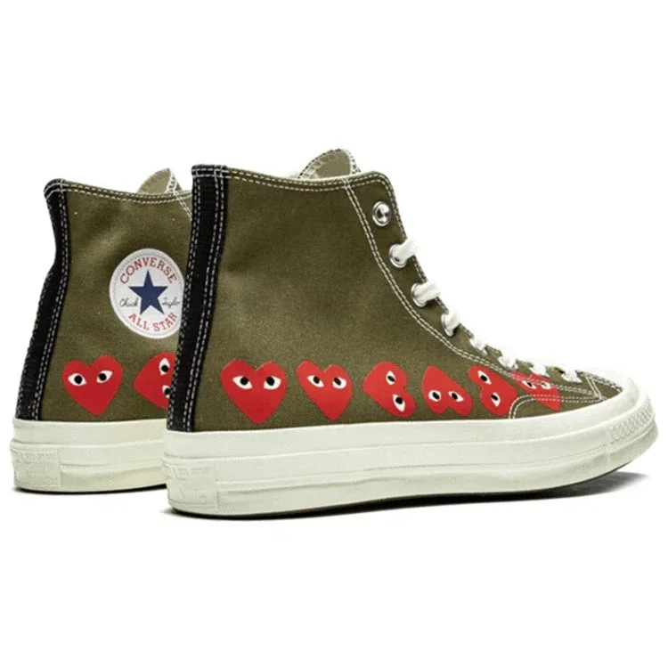 Converse x COMME des GARCONS PLAY Chuck 70 Hi Multi Heart “Haki” Converse x COMME des GARCONS PLAY Chuck 70 Hi Multi Heart “Haki”