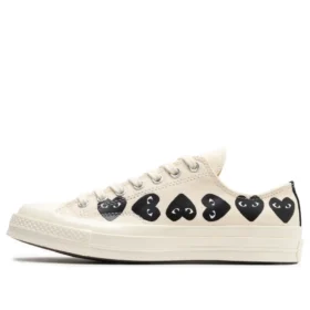 Converse x COMME des GARCONS PLAY Chuck 70 Low “Multi Heart – Beyaz Siyah”