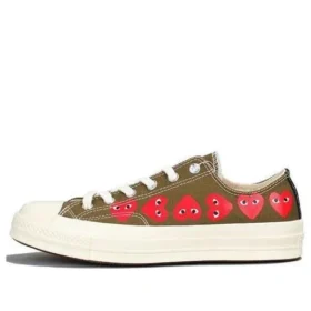 Converse x COMME des GARCONS PLAY Chuck 70 Low Multi Heart “Haki”