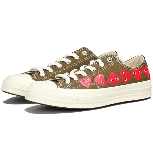 Converse x COMME des GARCONS PLAY Chuck 70 Low Multi Heart “Haki” Converse x COMME des GARCONS PLAY Chuck 70 Low Multi Heart “Haki”