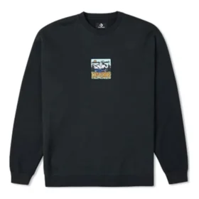 Counter Climate Grafikli Crew Sweatshirt Asya Bedenleri “Siyah”