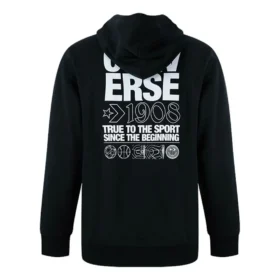 Court Grafik Kapüşonlu Sweatshirt Asya Bedenleri “Siyah”