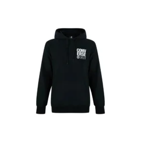 Court Grafik Kapüşonlu Sweatshirt Asya Bedenleri “Siyah”