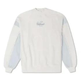 Denim Patchwork Crew Sweatshirt Asya Bedenleri “Beyaz”