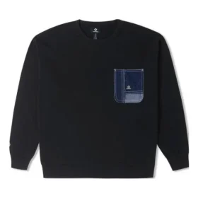 Denim Patchwork Crew Sweatshirt Asya Bedenleri “Black” Denim Patchwork Crew Sweatshirt Asya Bedenleri “Black”