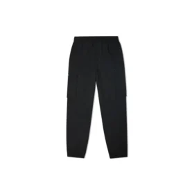 Dokuma Kargo Çok Cepli Günlük Jogging Spor Uzun Pantolon/Pantolon Koyu Siyah