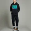 Equip Worldwide Grafik Kapüşonlu Sweatshirt Asya Bedenleri “Siyah”
