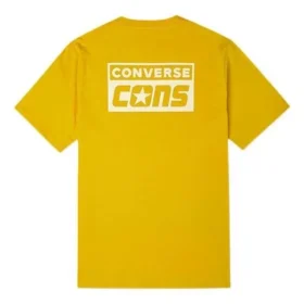 Erkek Converse Alfabe Logolu Baskılı Retro Günlük Kısa Kollu Sarı