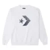 Erkek Converse Cashew Logo Örgü Spor Yuvarlak Yaka Kazak Beyaz