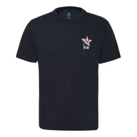 Erkek Converse Desenli Spor Kısa Kollu Siyah